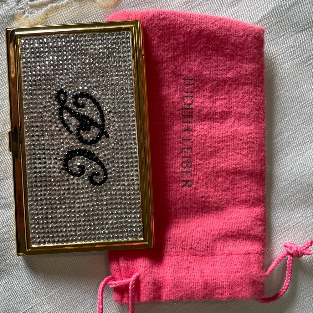 Judith Leiber card case with initials P C